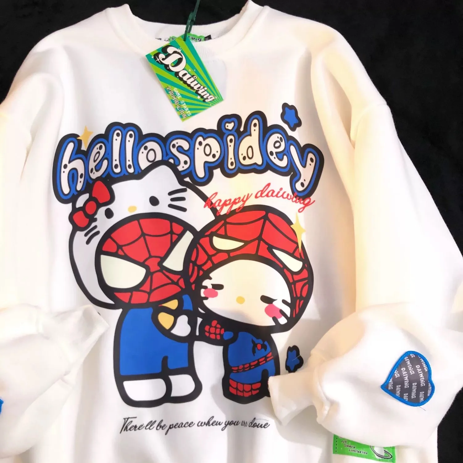 KT x Spiderman Sweatshirts Hoodies Crewneck Oversized Pullover Sweaters Casual Comfy Fall Fashion Outfits Clothes Valentine's Day Gift