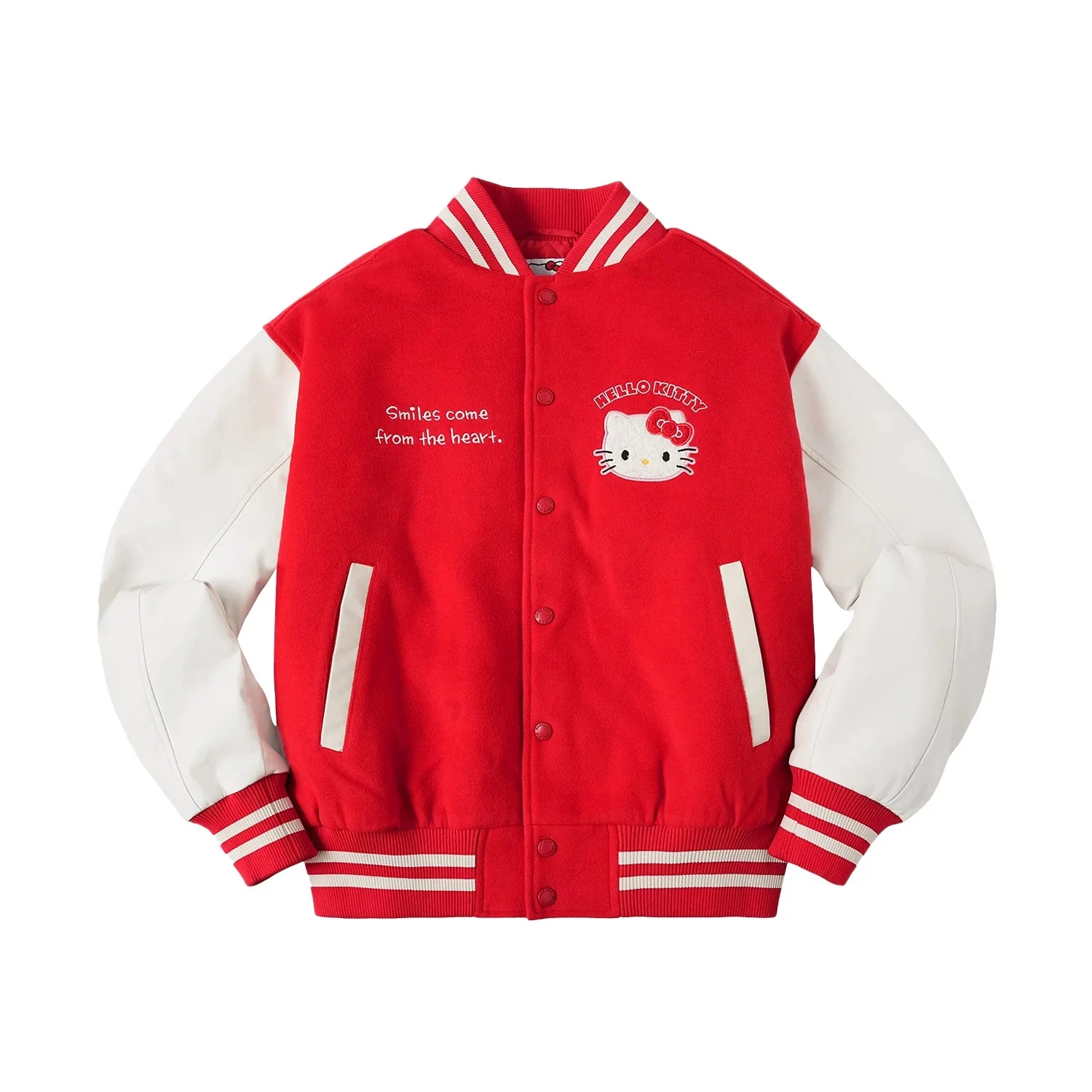 Hellokitty Jacket Baseball Bomber Jacket Vintage Unisex Streetwear Coats with Patchwork Hipster Utility Tops