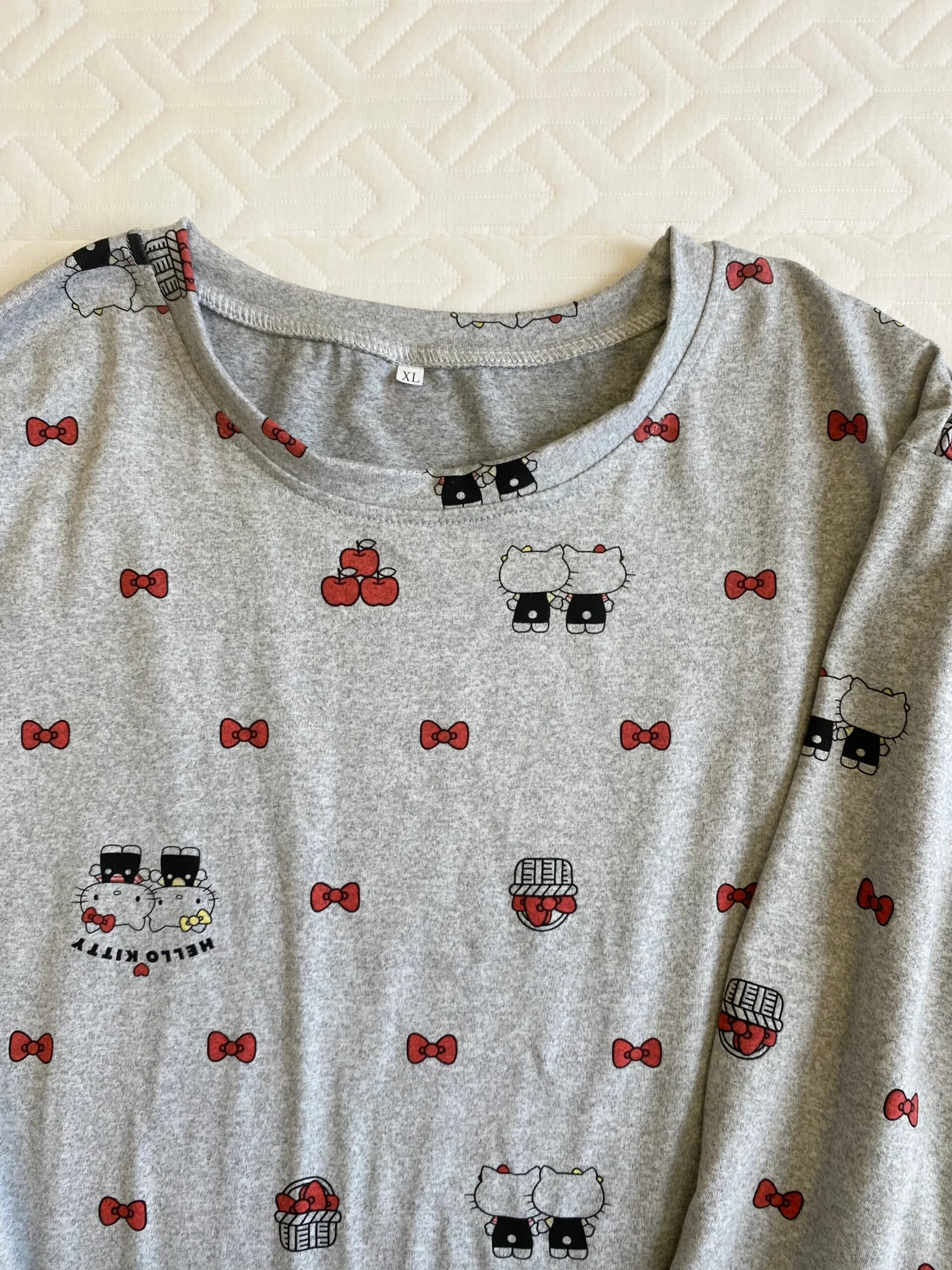 KT Women's 2 Piece Long Sleeve Pajama Set Sleepwear Notch round  Neck Tops