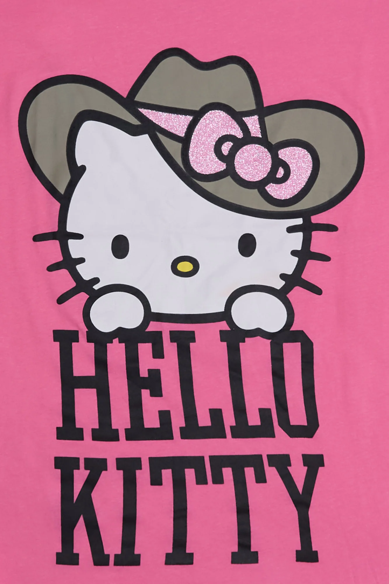 Hello Kitty Cowboy Graphic Glitter Relaxed Tee