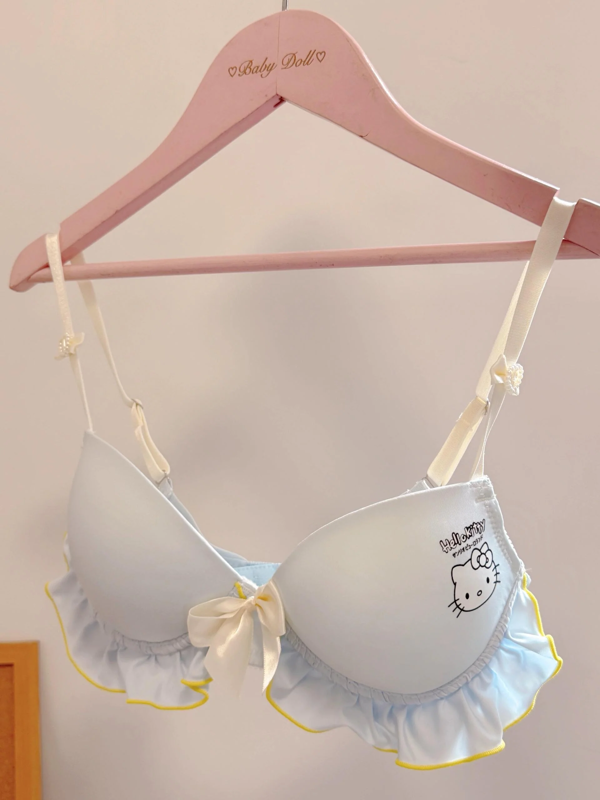 Hellokitty Underwire Cute Push Up Strappy Lingerie Set Panty Bra