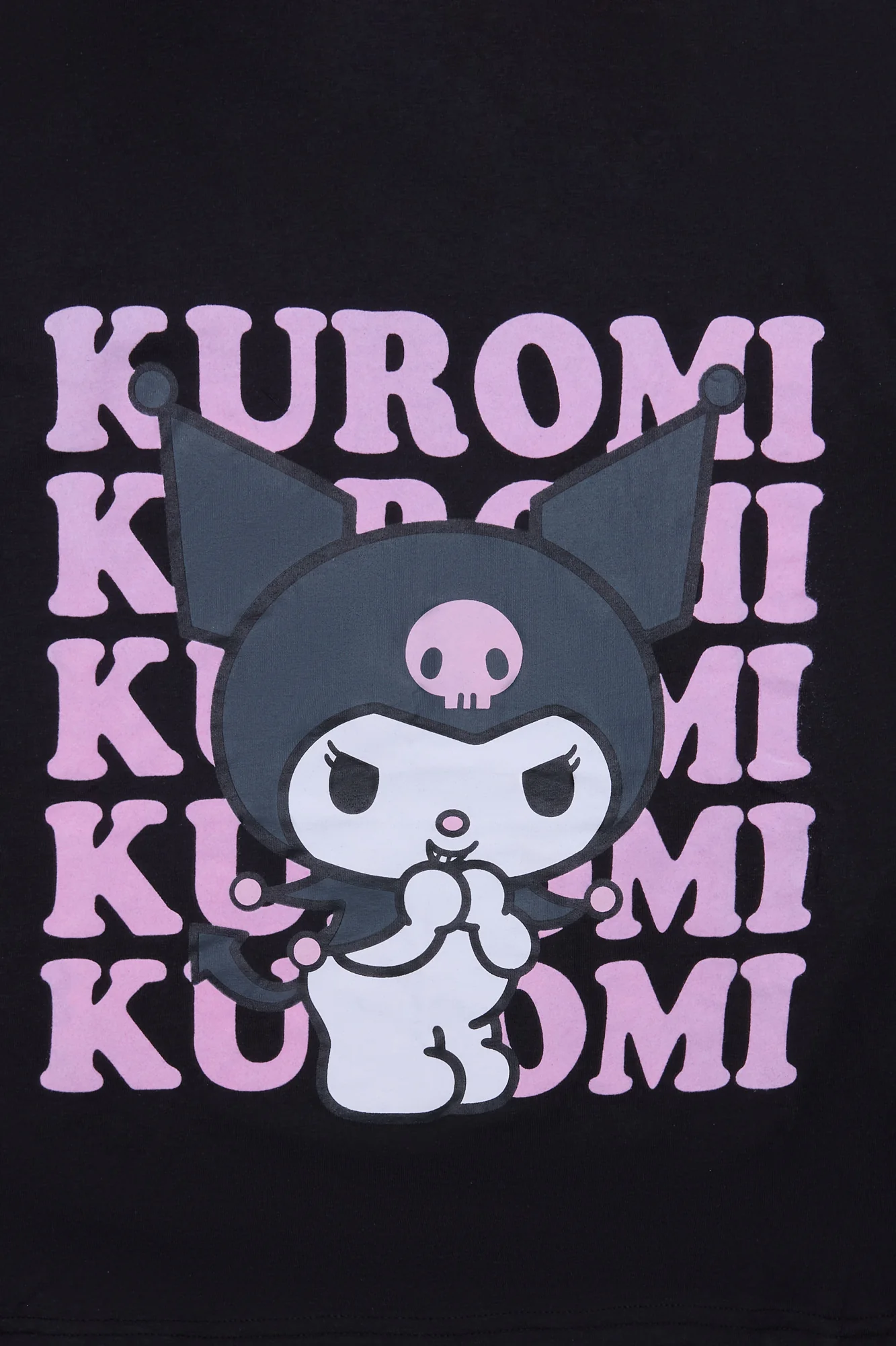 Kuromi Flocked Graphic Boxy Cropped Tee
