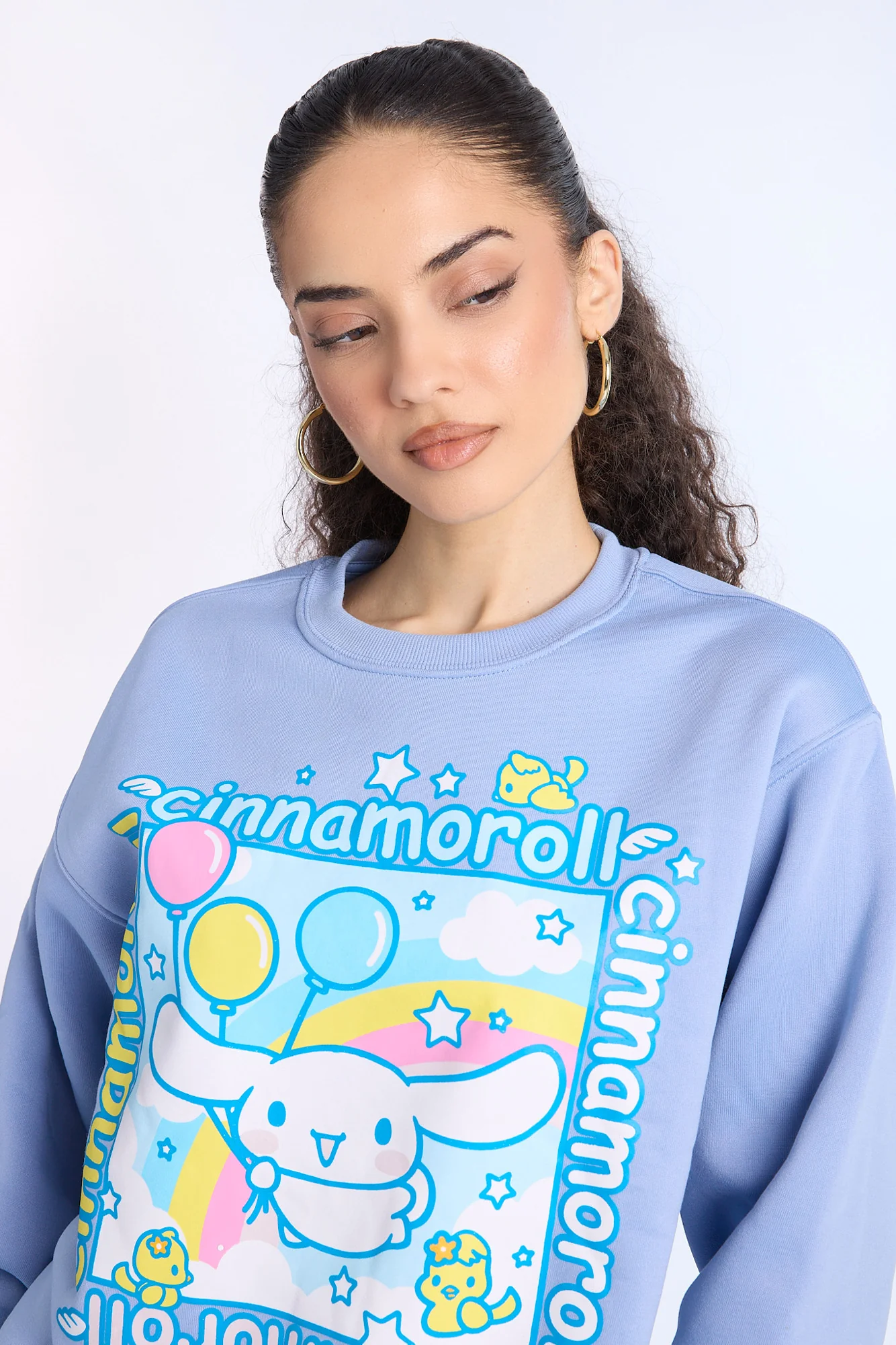 Cinnamoroll Balloon Graphic Crew Neck Sweatshirt
