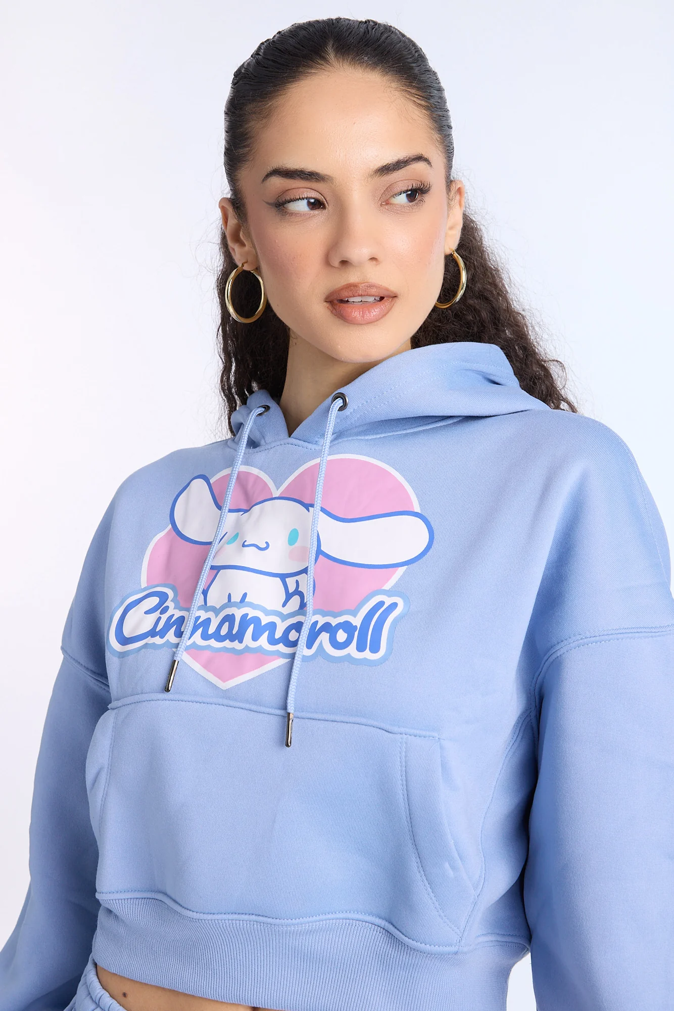 Cinnamoroll Graphic Cropped Hoodie