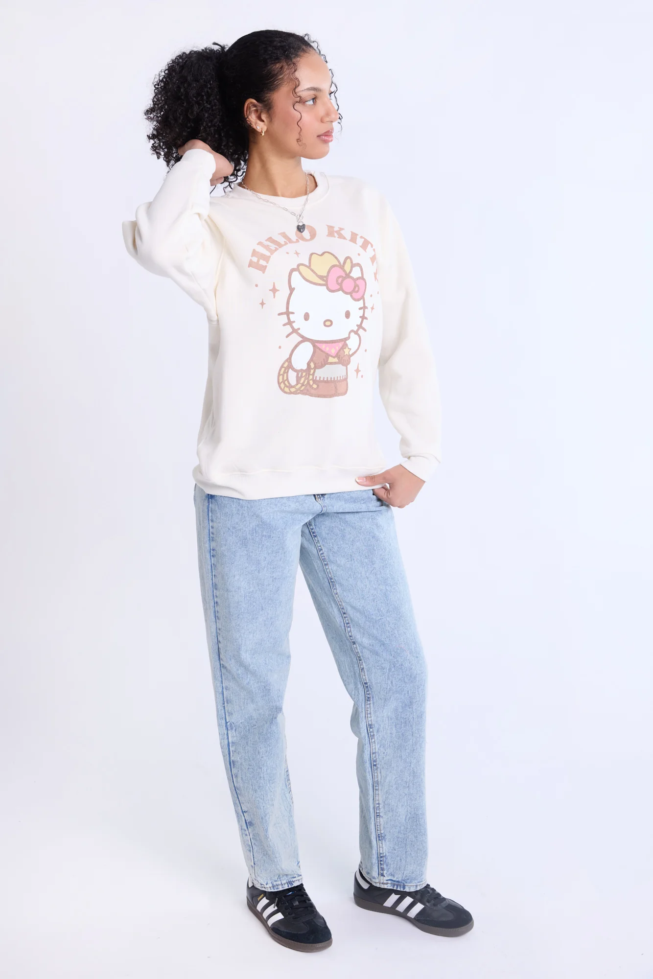 Hello Kitty Western Graphic Crew Neck Sweatshirt