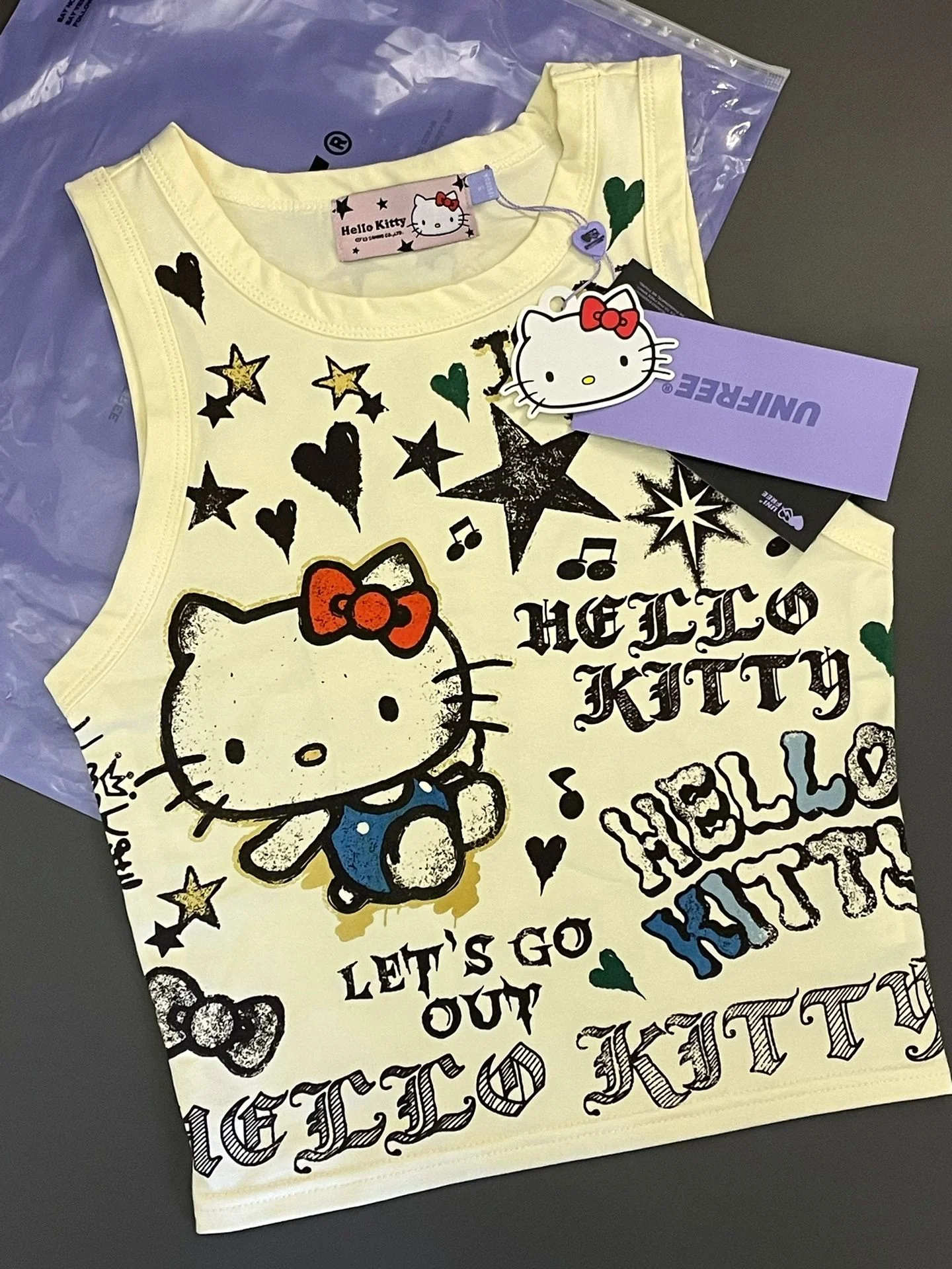 Hellokitty Women’s  Sleeveless Racer Back Tank Tops Halter Neck Crop Tops