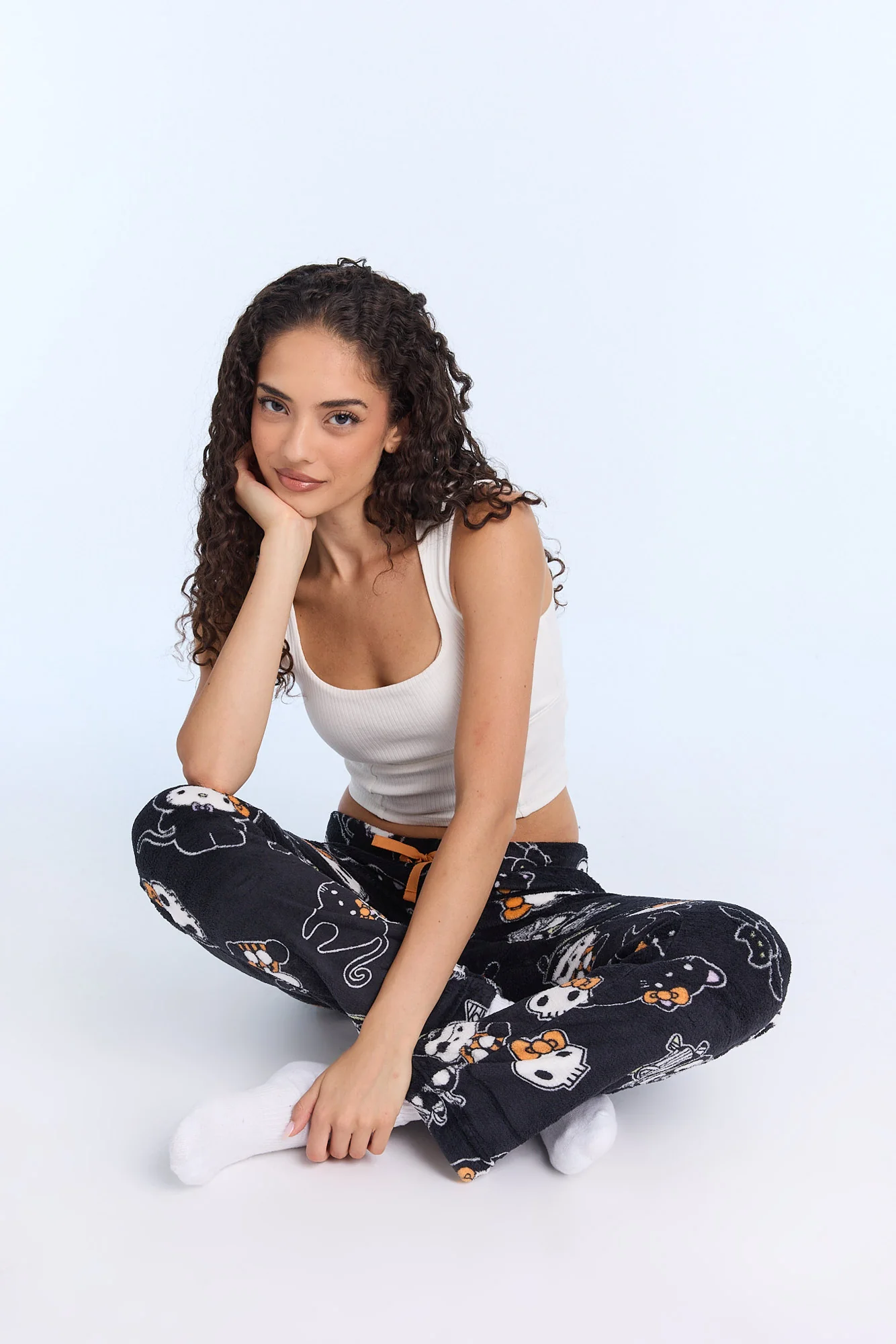 Hello Kitty Cat Halloween Plush Pajama Pants