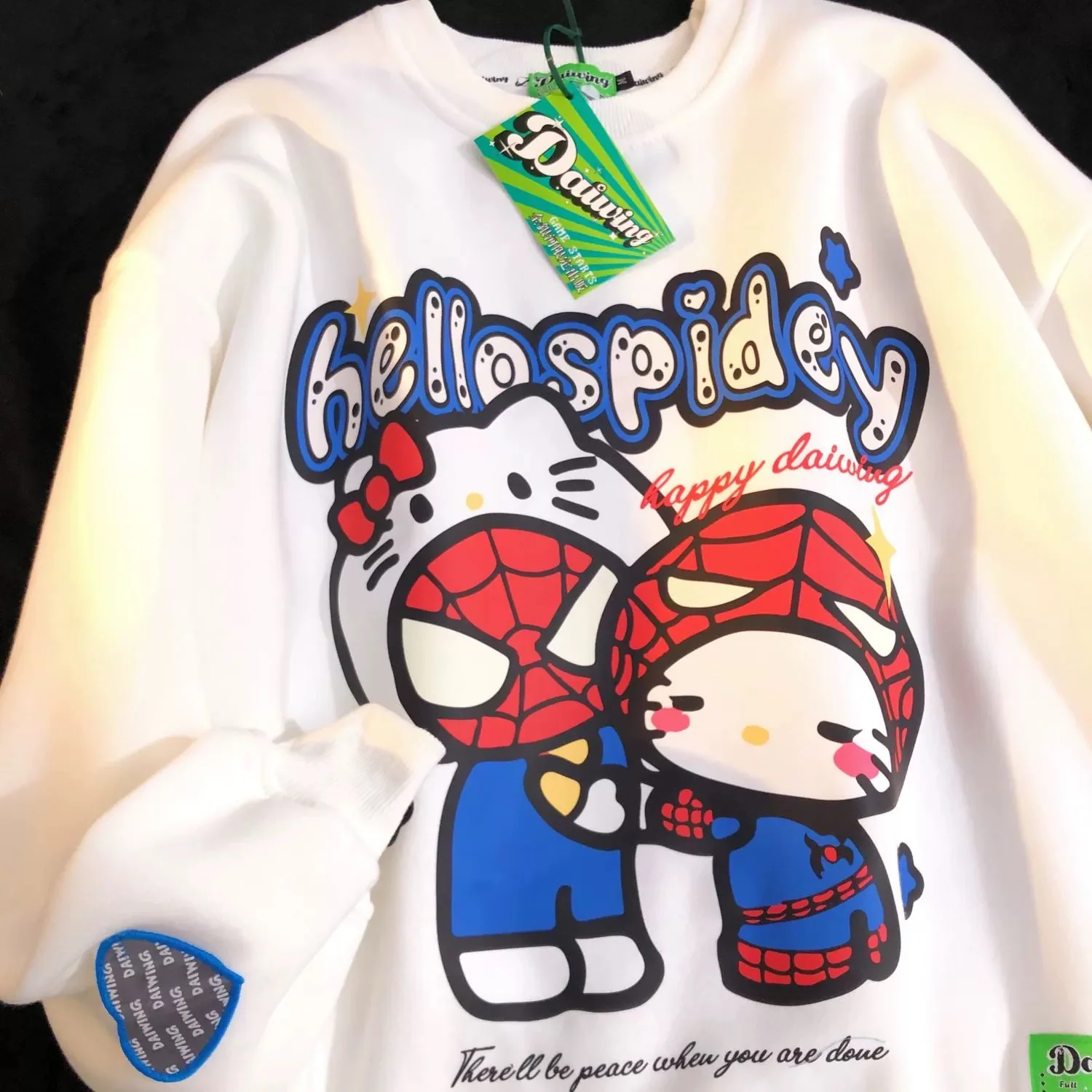 KT x Spiderman Sweatshirts Hoodies Crewneck Oversized Pullover Sweaters Casual Comfy Fall Fashion Outfits Clothes Valentine's Day Gift