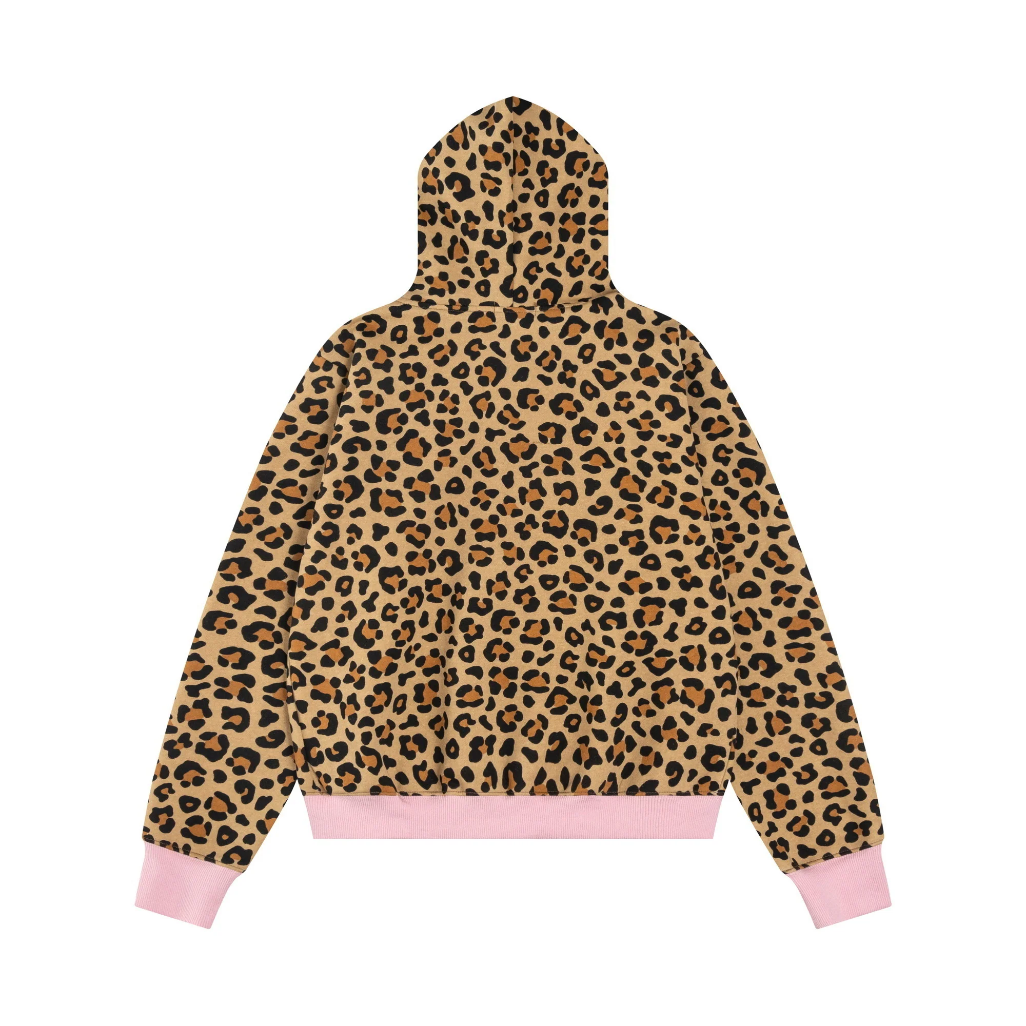 Hellokitty Leopard Print Hoodies Fall Jacket Sweatshirts Casual Drawstring Zip Up Y2K Hoodie with Pocket