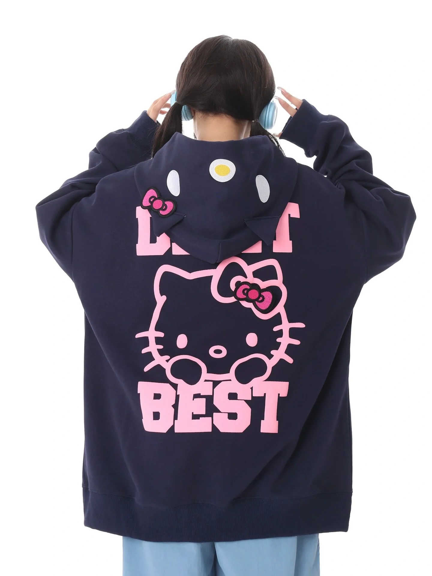 KT Women's Cute Hoodies Teen Girl Fall Jacket Oversized Sweatshirts Casual Drawstring Zip Up Y2K Hoodie with Pocket