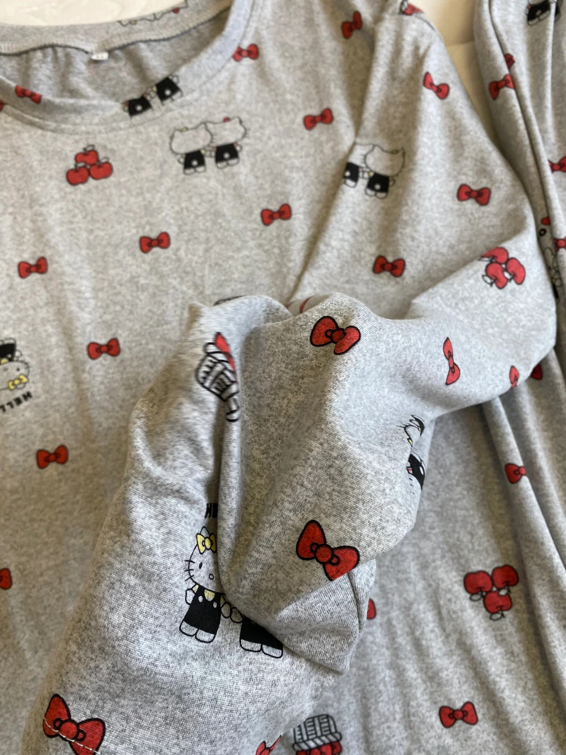 KT Women's 2 Piece Long Sleeve Pajama Set Sleepwear Notch round  Neck Tops