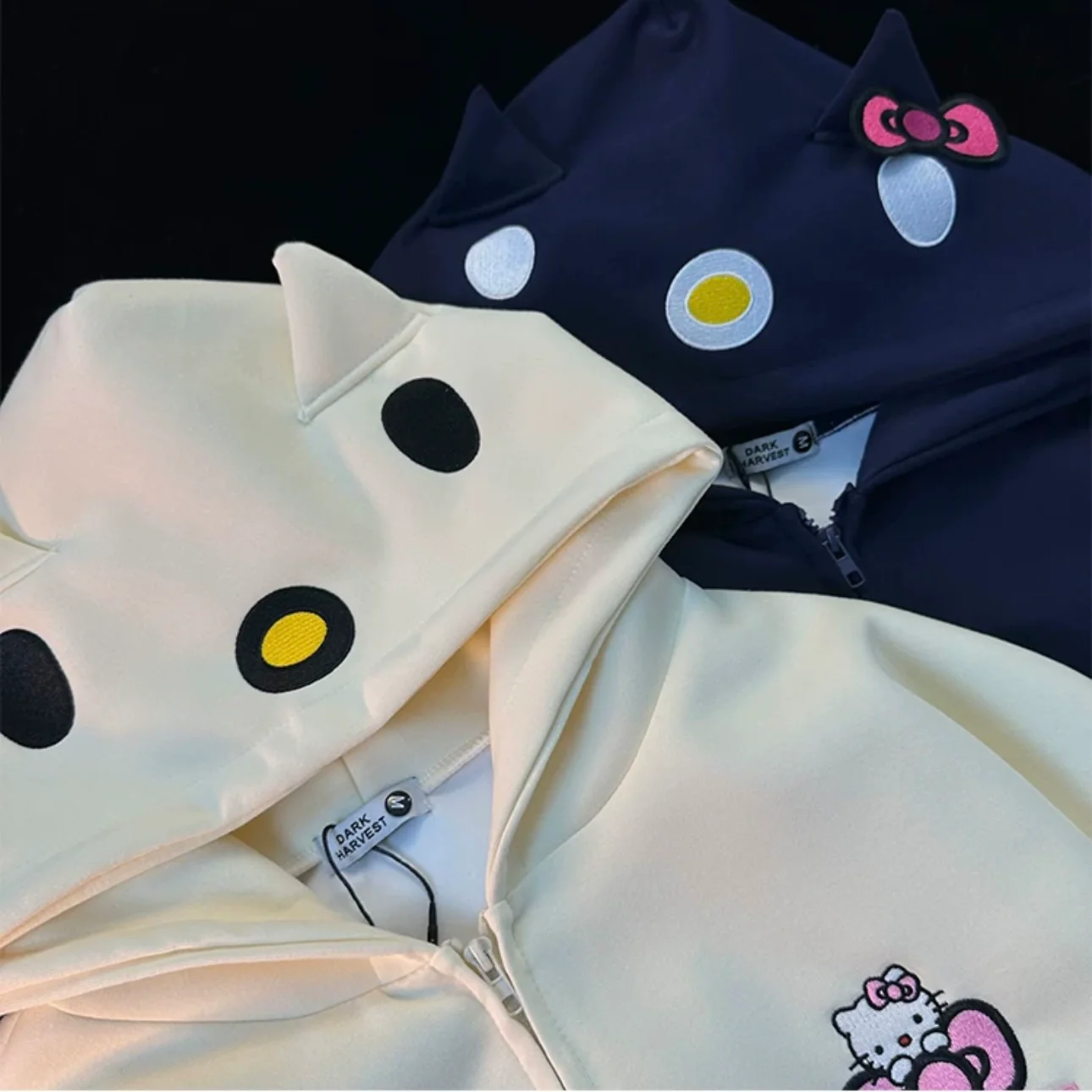 KT Women's Cute Hoodies Teen Girl Fall Jacket Oversized Sweatshirts Casual Drawstring Zip Up Y2K Hoodie with Pocket