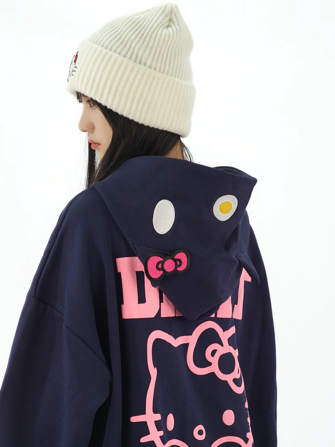 KT Women's Cute Hoodies Teen Girl Fall Jacket Oversized Sweatshirts Casual Drawstring Zip Up Y2K Hoodie with Pocket