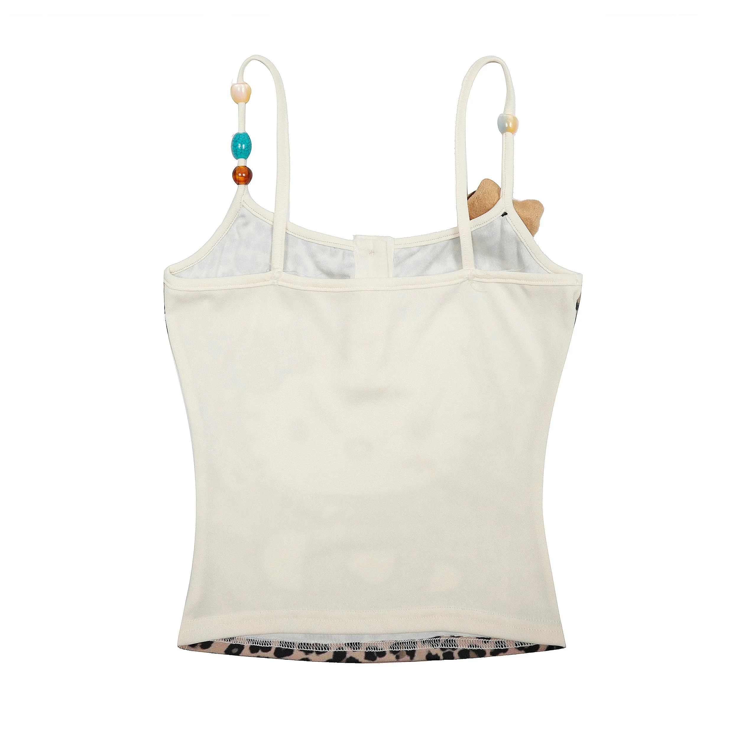 Hellokitty Women's Leopard Print Cami Crop Top Halter Tie Backless Y2k Tops