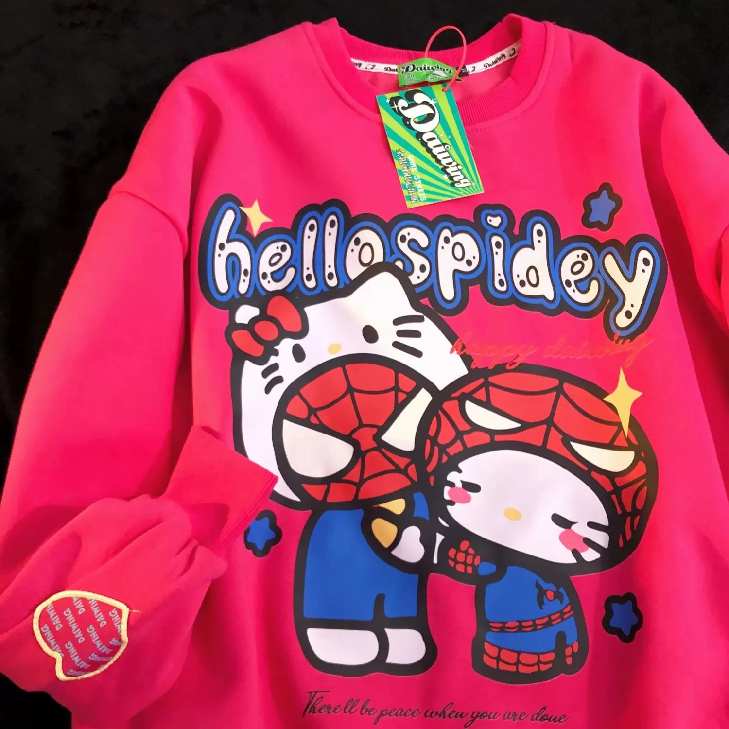 KT x Spiderman Sweatshirts Hoodies Crewneck Oversized Pullover Sweaters Casual Comfy Fall Fashion Outfits Clothes Valentine's Day Gift