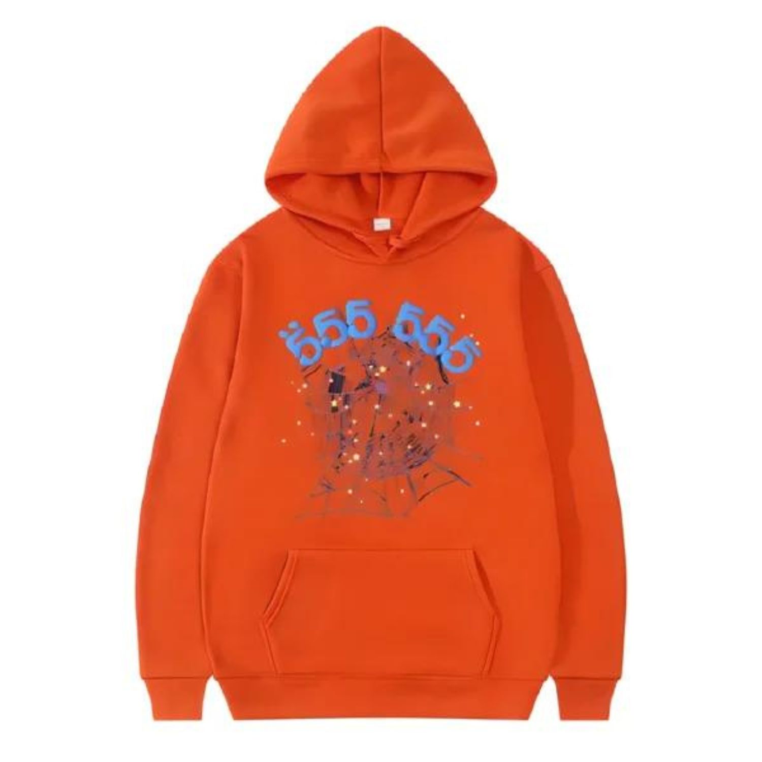 Sp5der 555555 Number Hoodie Men Orange