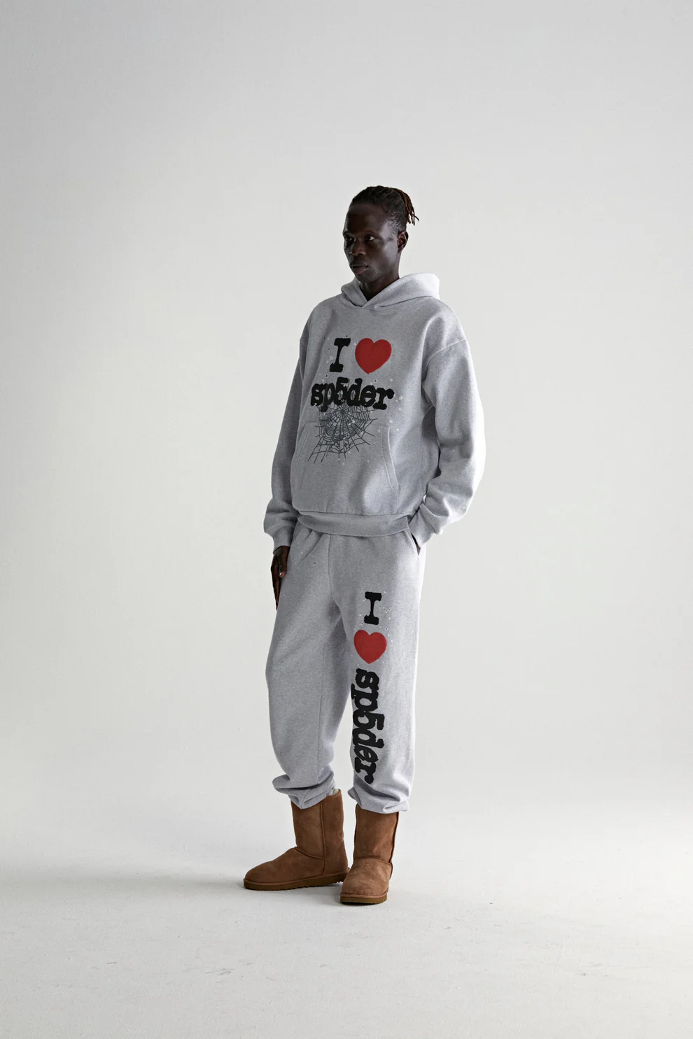 Sp5der Souvenir Hoodie Heather Grey