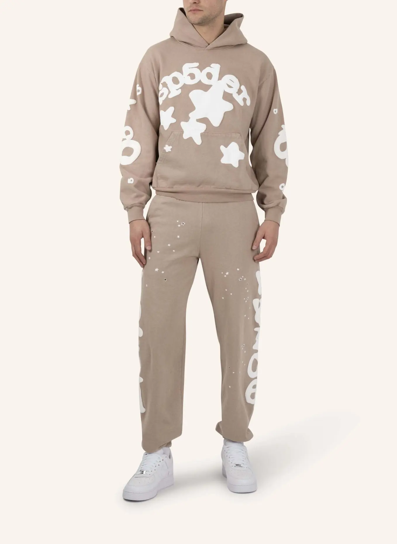 Sp5der Beluga Hoodie Light Brown