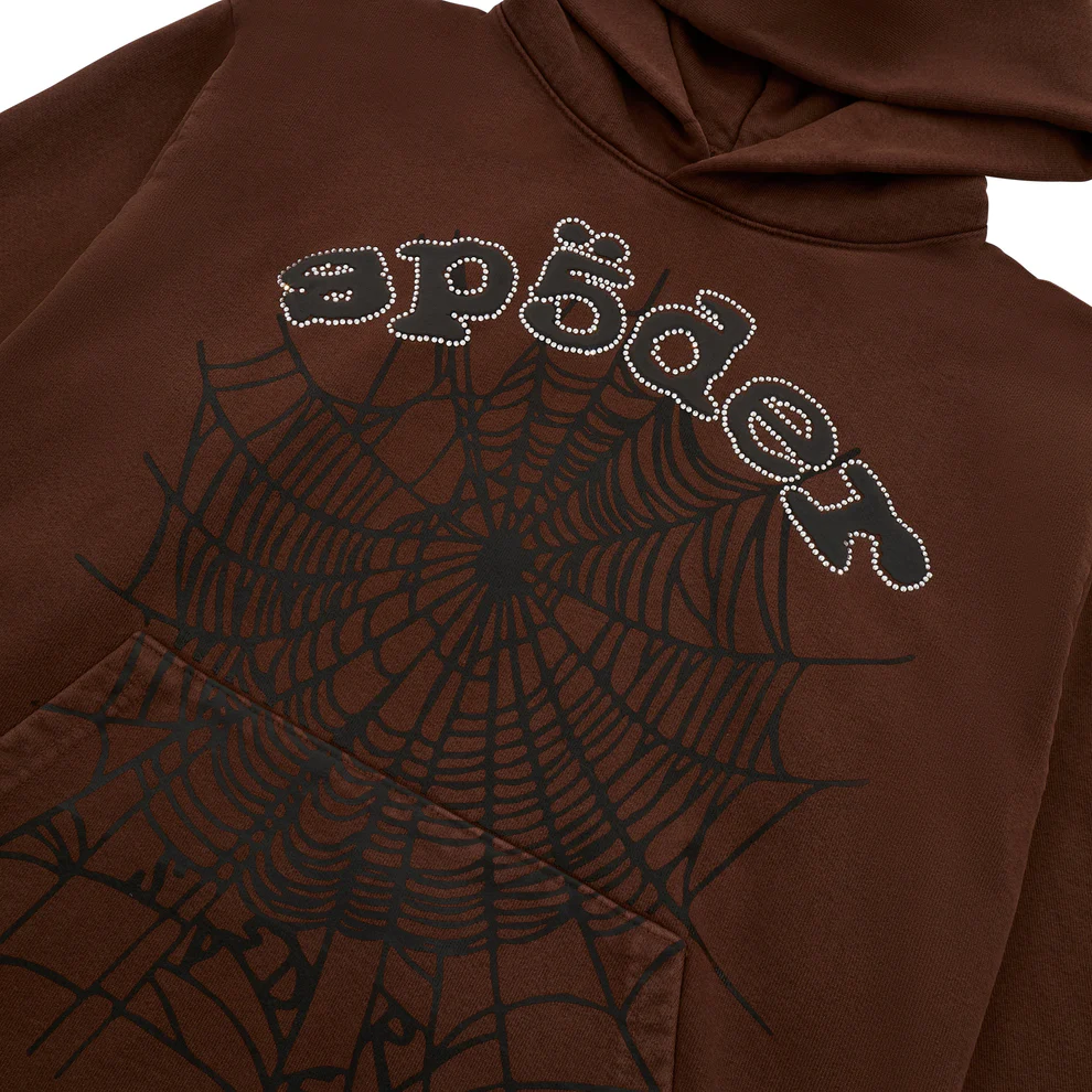 SP5DER OG WEB HOODIE BROWN