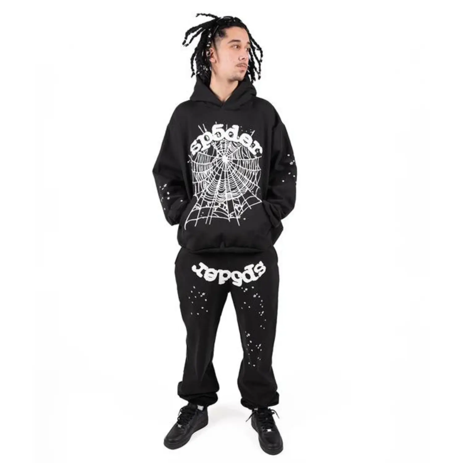 Sp5der OG Web Hoodie Black