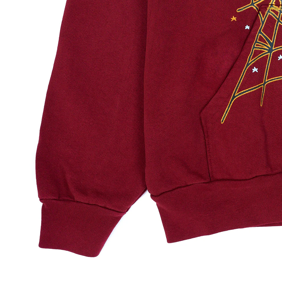 Sp5der Logo Hoodie Maroon