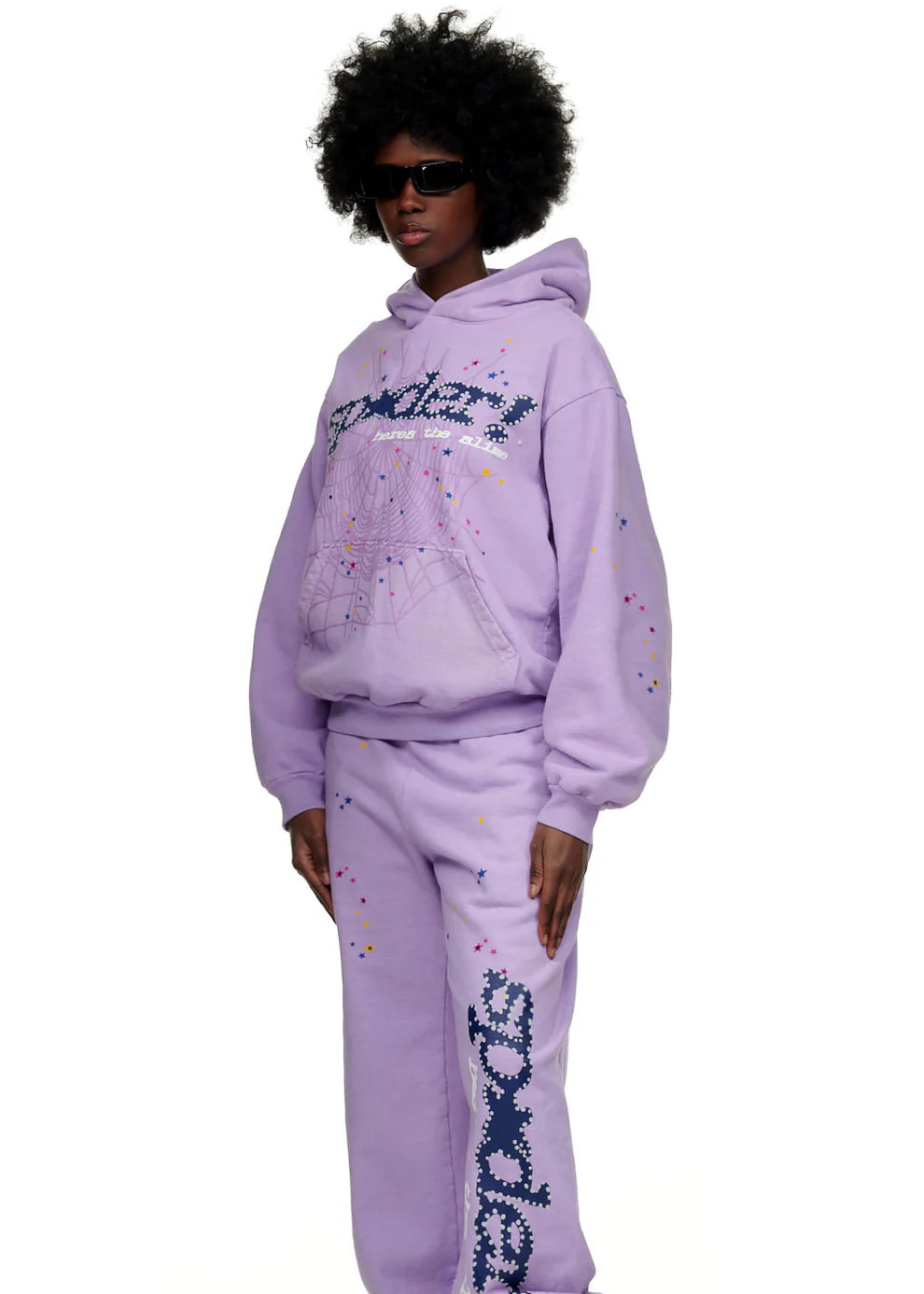 Sp5der Acai Hoodie Purple