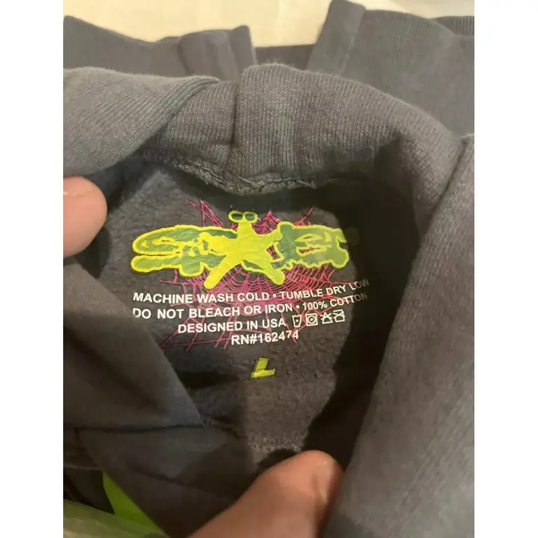 Sp5der Punk V2 Hoodie Slate Grey