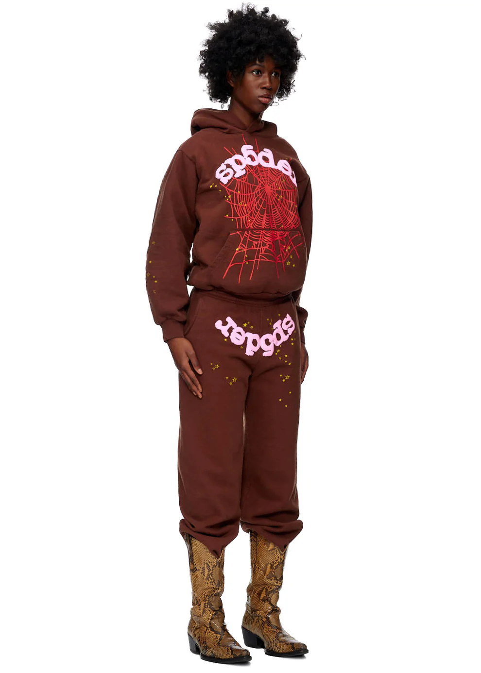 Sp5der Web Hoodie Brown