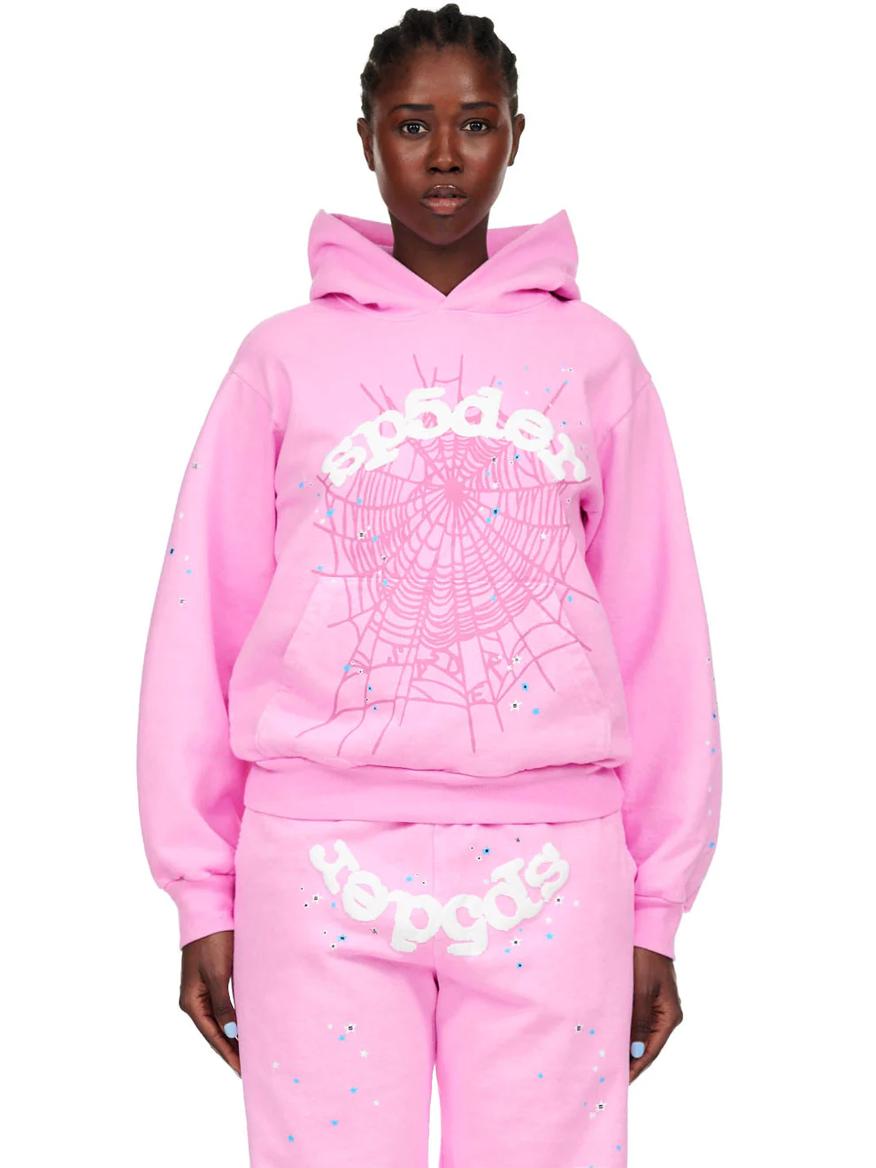 Sp5der OG Web Hoodie Pink