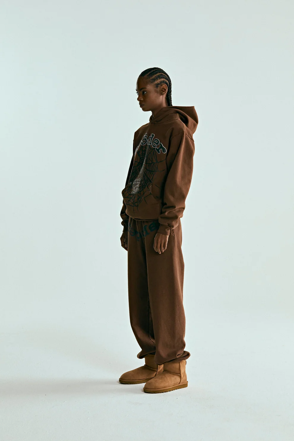 SP5DER OG WEB HOODIE BROWN
