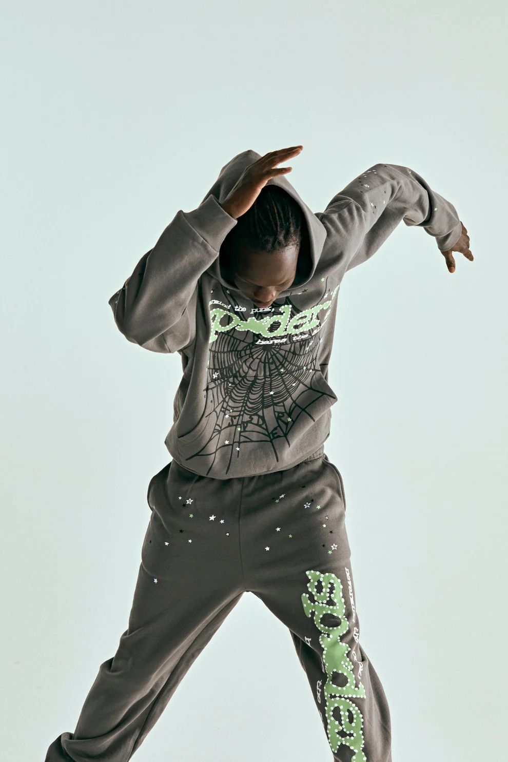 Sp5der Punk V2 Hoodie Slate Grey