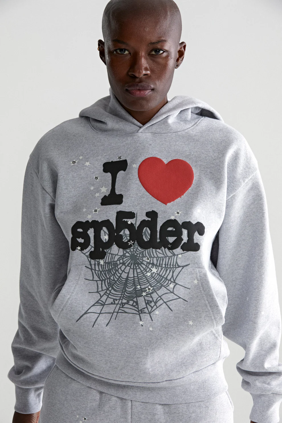 Sp5der Souvenir Hoodie Heather Grey