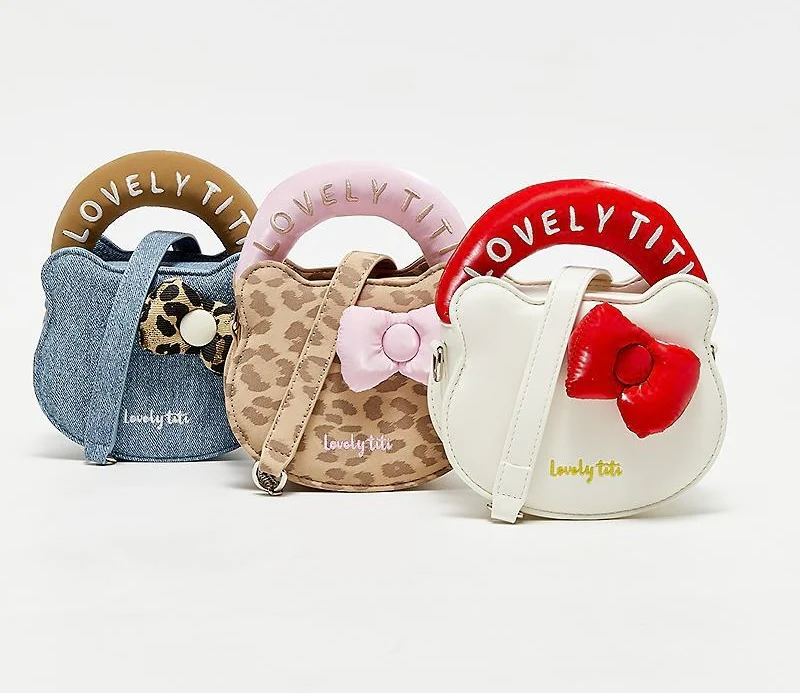 Hellokitty Shape Small Top Handle Bags Mini Purses Handbags Mini Crossbody Purse