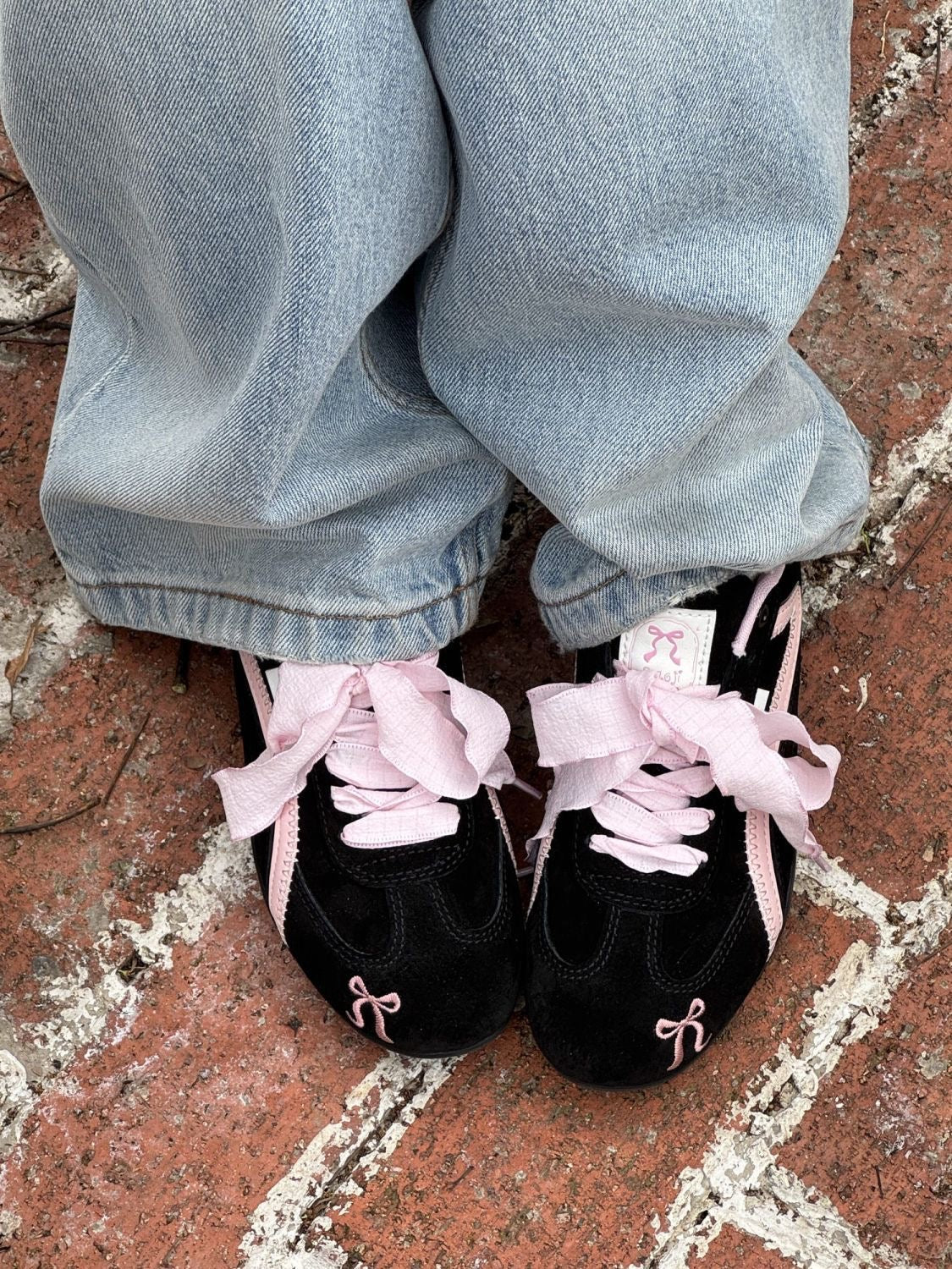Black Pink Bow Speedcat Sneakers Shoes Casual (Includes three shoe laces)