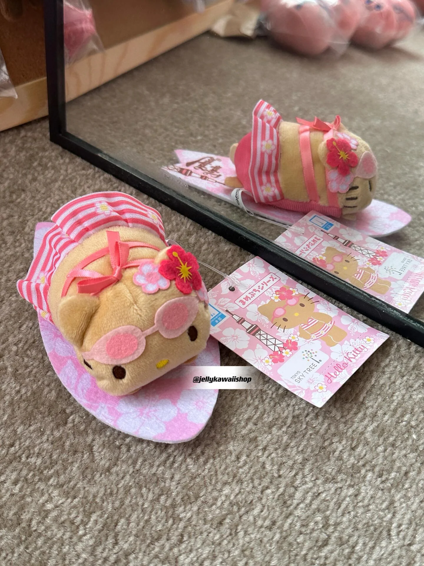 Tan Hellokitty Surfing Plush Keychain Cute Pendant Keyring Accessories Toy Girls Gift