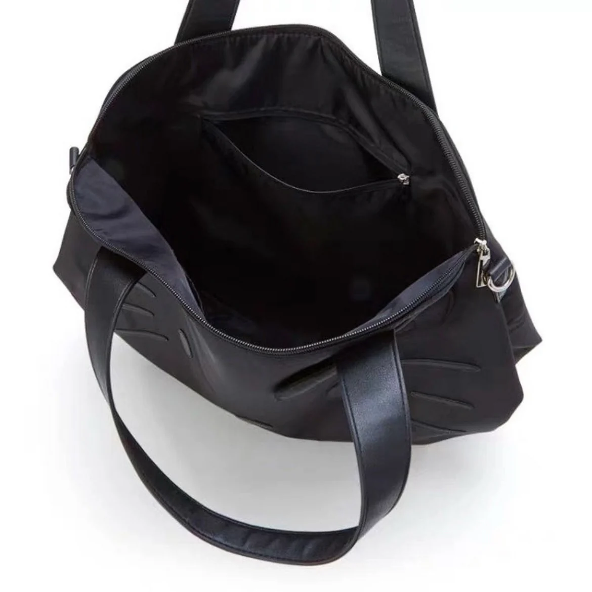 KT Black Large Travel Tote Bag Waterproof Expandable Duffel Gym Tote Bag Weekender Carry On Overnight Bags for Women