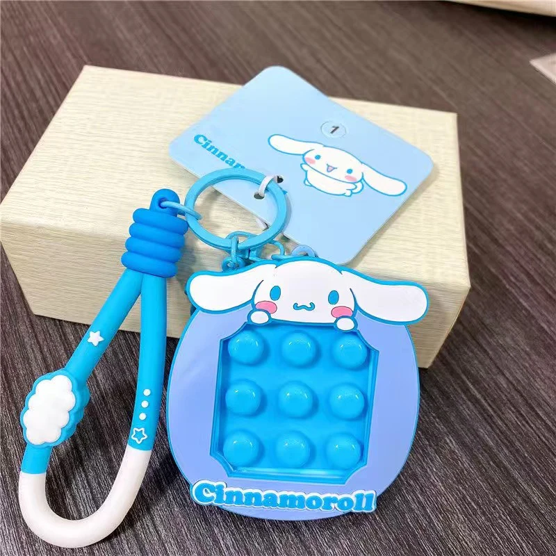 Sanrio Pop Fidget Sensory Toys keychains, Autism Special Needs Stress Relief Silicone Pressure Relieving Toys Squeeze Toys for Kids Children Adults