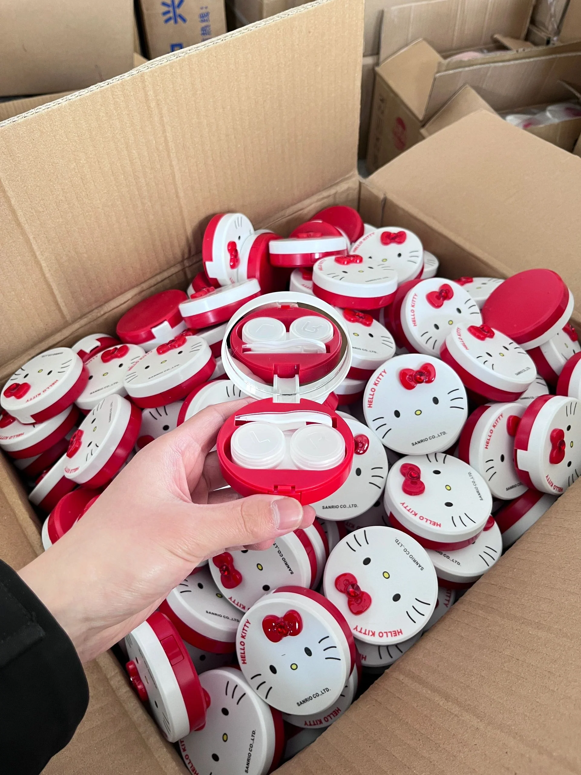 KT Contact Lens Case, Travel Solution Organizer Cases With Stick Tool Set Portable Cute Eye Contact Lens Case