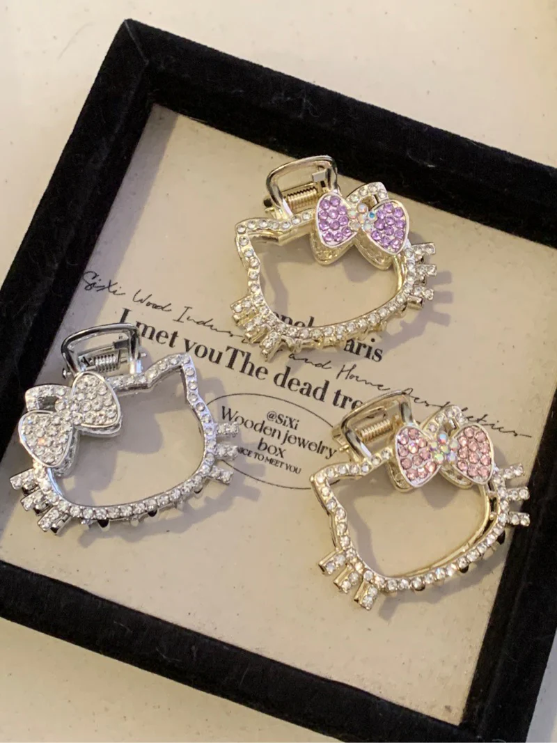 Hellokitty Hair Claw Clips for Women, 3Pcs Rhinestone Hair Clip Styling Hair Fashion Hair Accessories