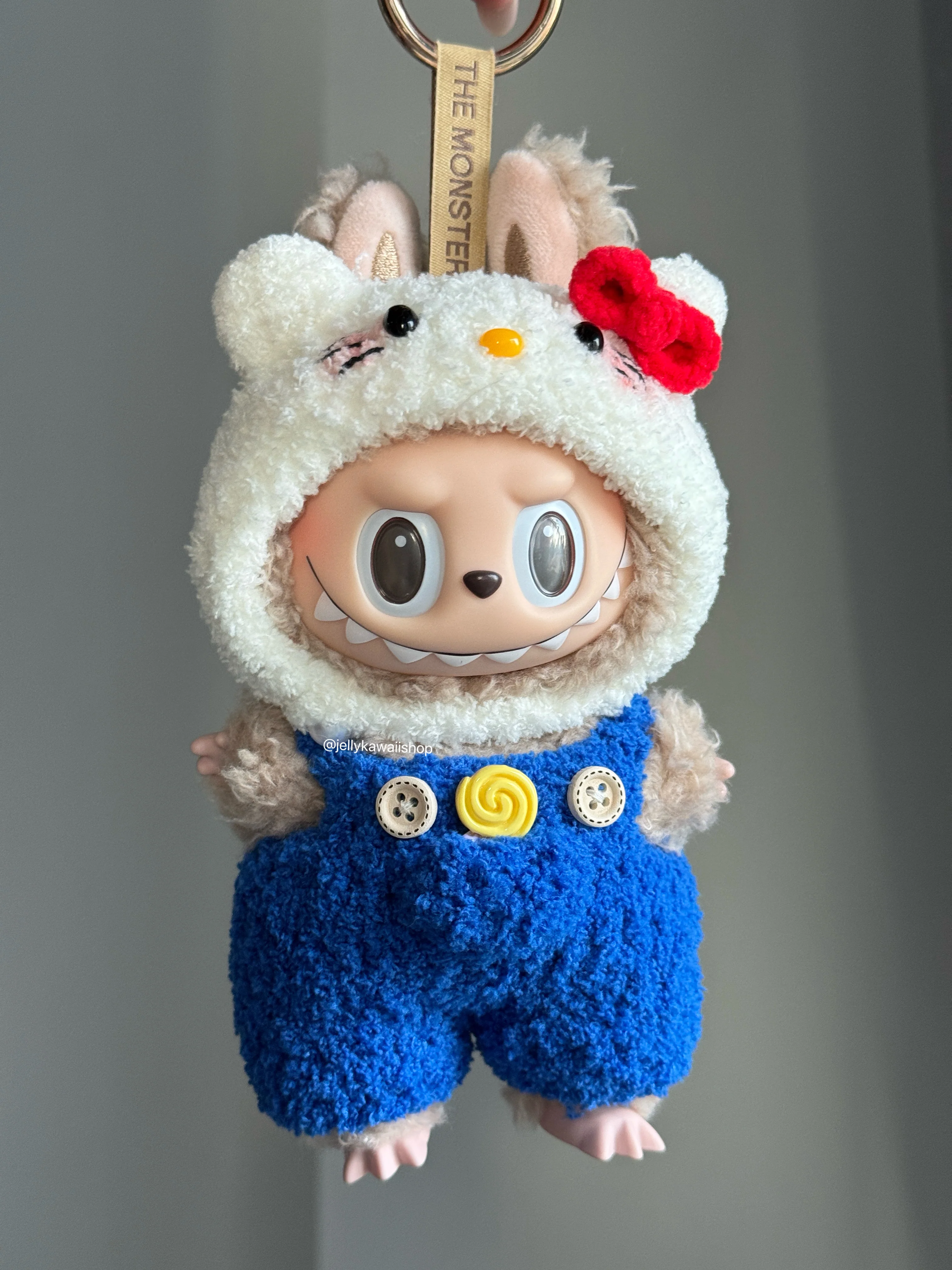 Handmade Knitting Hellokitty outfit clothes for 17cm Labubu