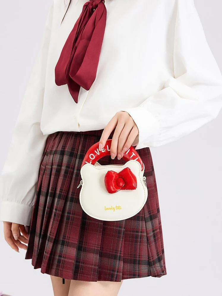 Hellokitty Shape Small Top Handle Bags Mini Purses Handbags Mini Crossbody Purse
