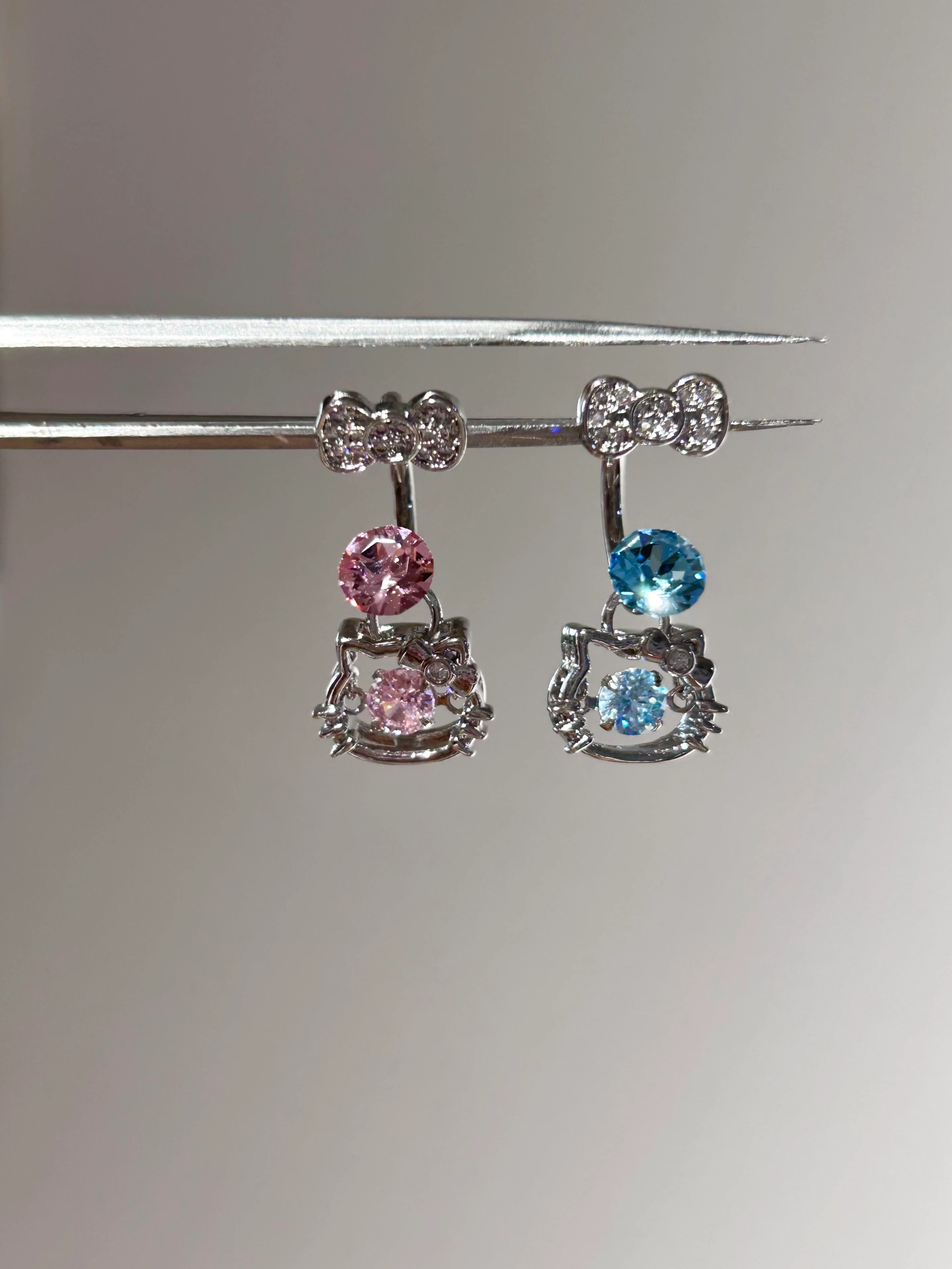 Hellokitty Pendant Pink bow Cute Rhinestone Earring