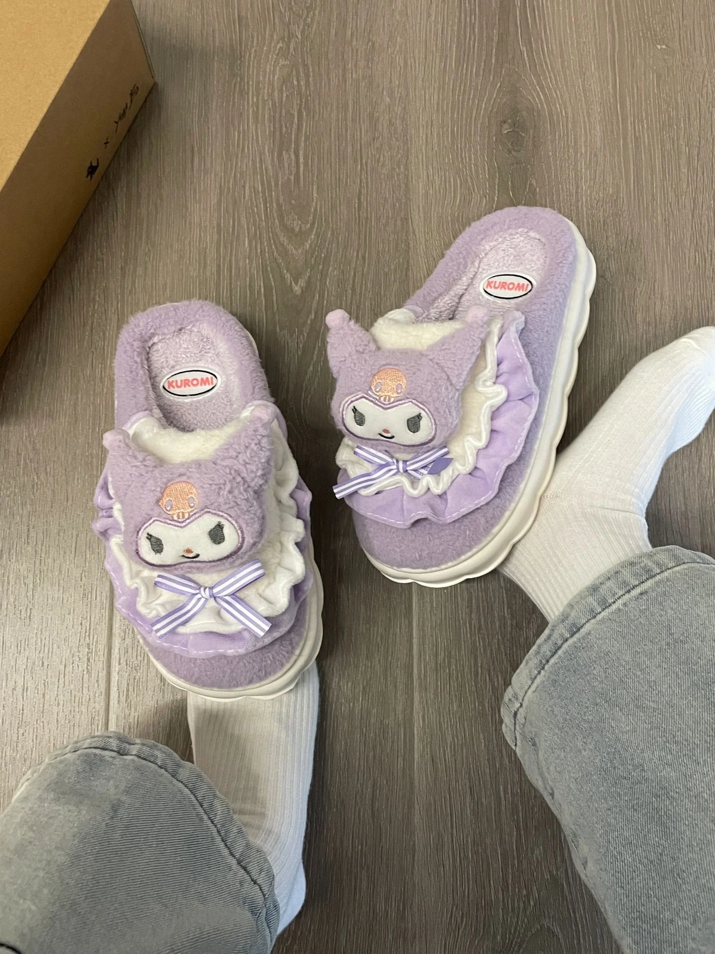 KT Fuzzy Fluffy Slippers Women Kawaii Slippers for Women Fluffy Kawaii House Slippers Cute Slippers