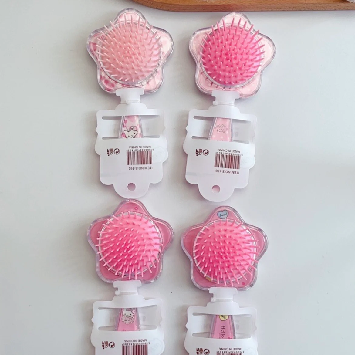 Hellokitty Cute Hair Brush Anti-Static Toddler Comb Hair Brush with Air Cushion Detangler Brush For Adults & Kids Any Hair