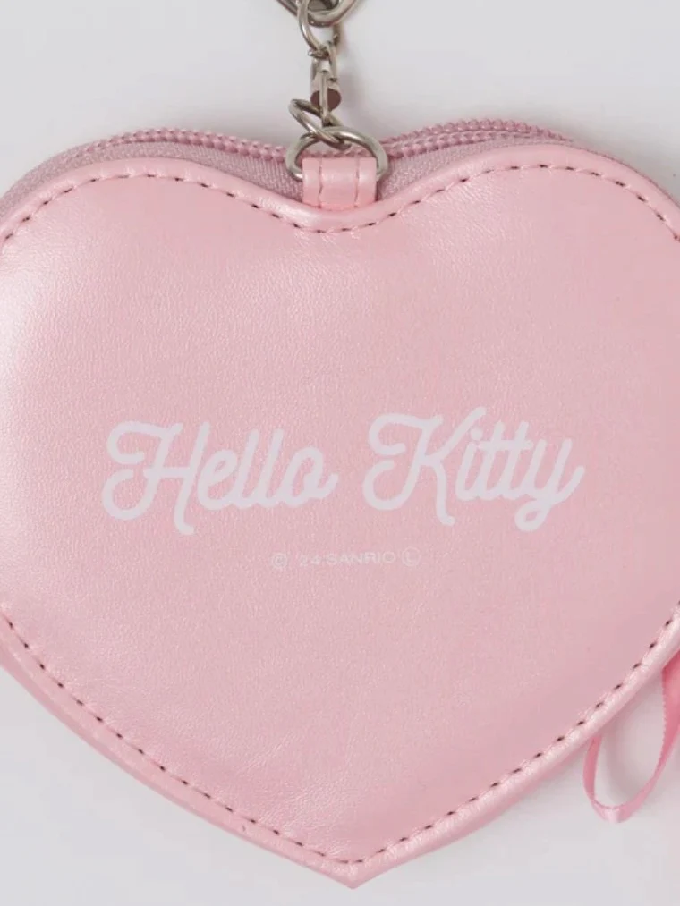 Hellokitty Pink Heart Shaped Purse Keychain