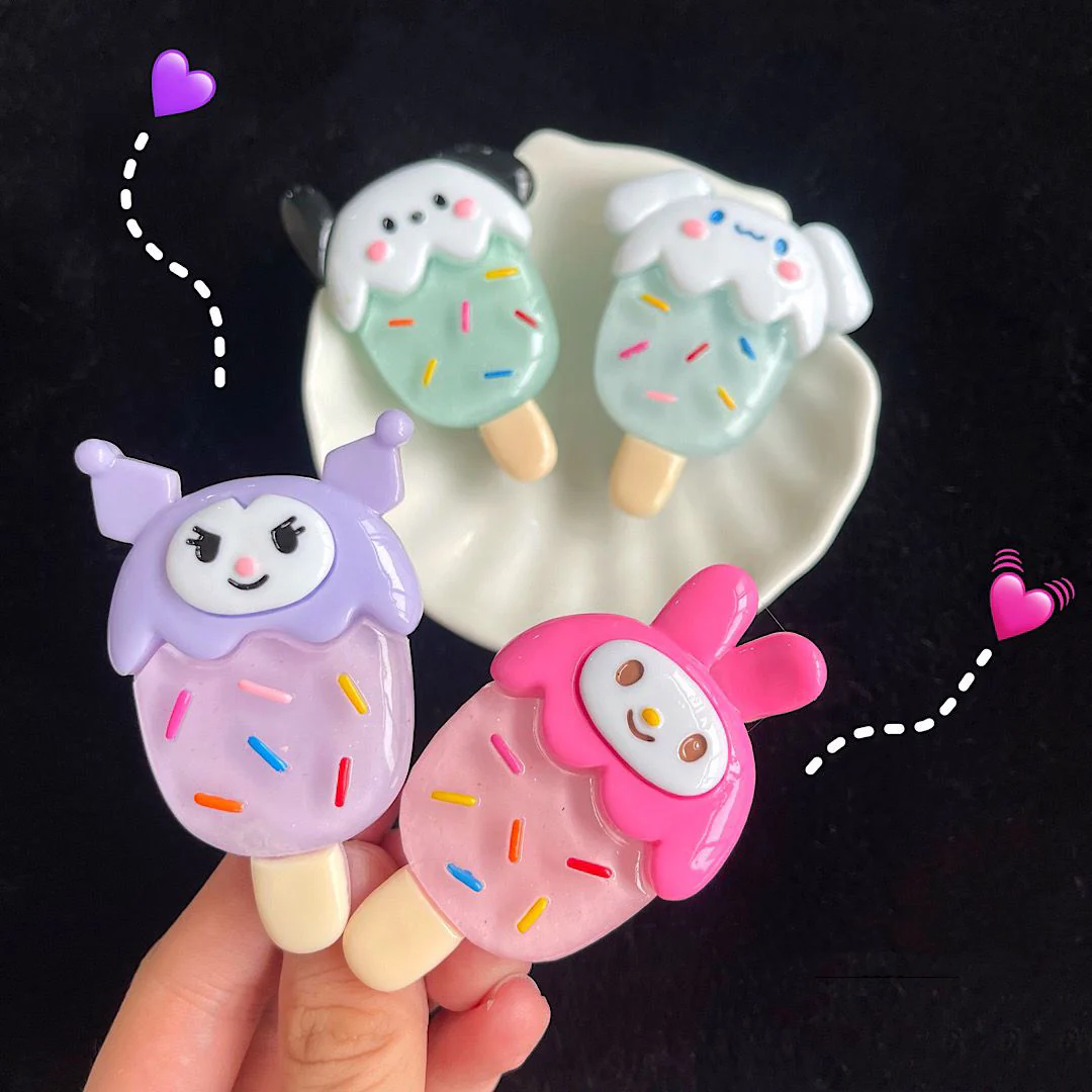 Sanrio Ice Cream Hair clips｜6 Count (Pack of 1)