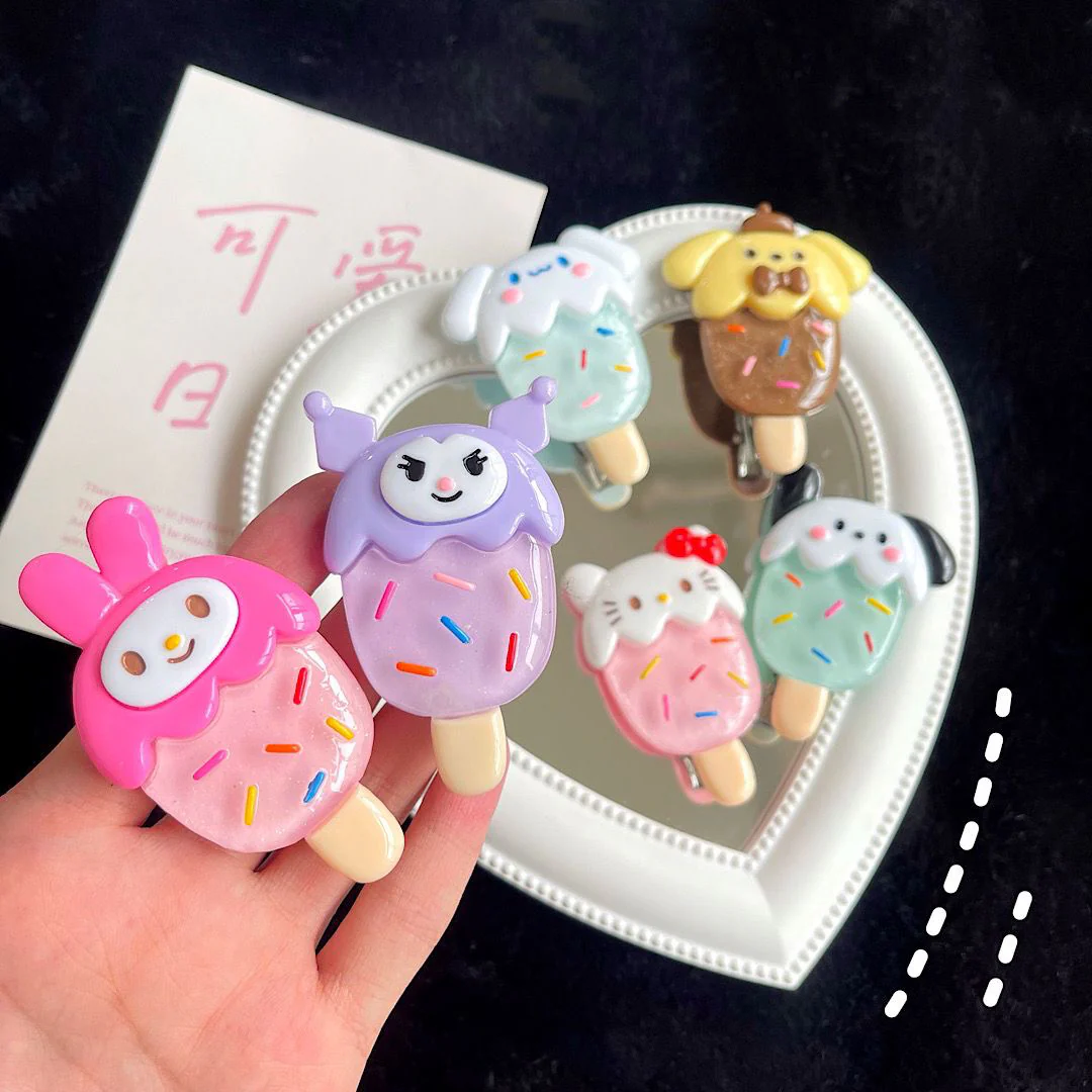 Sanrio Ice Cream Hair clips｜6 Count (Pack of 1)