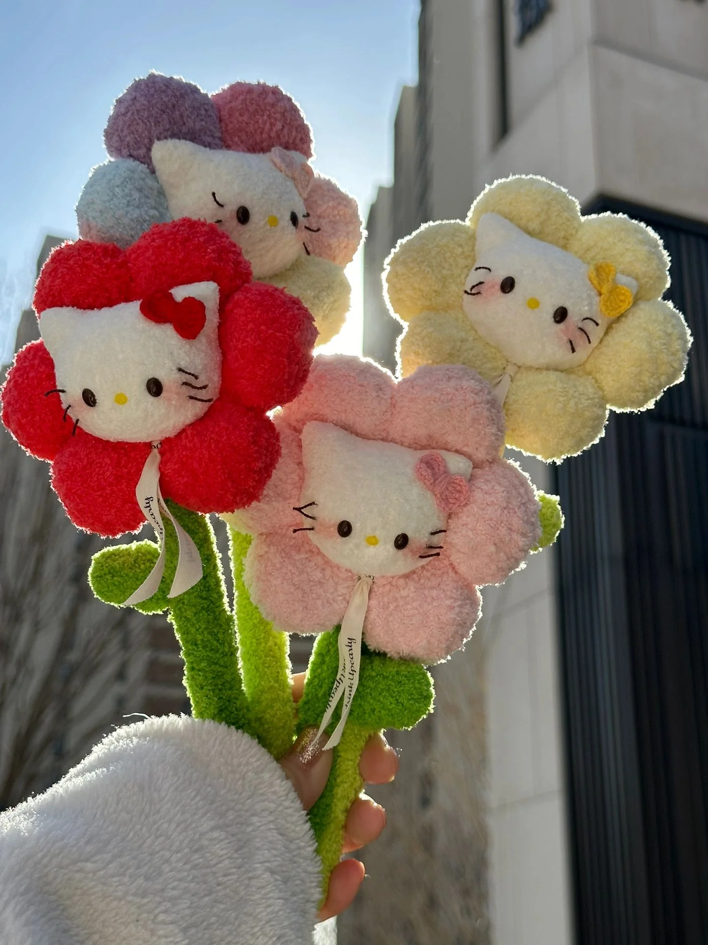 KT Colorful Handmade Plush Flower Bouquet