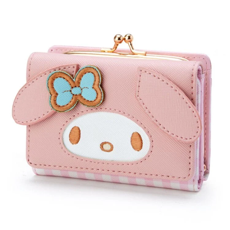 Sanrio Cute Character Small Wallet Short Ladies Wallet Leather Tri-fold Wallet Money Bag
