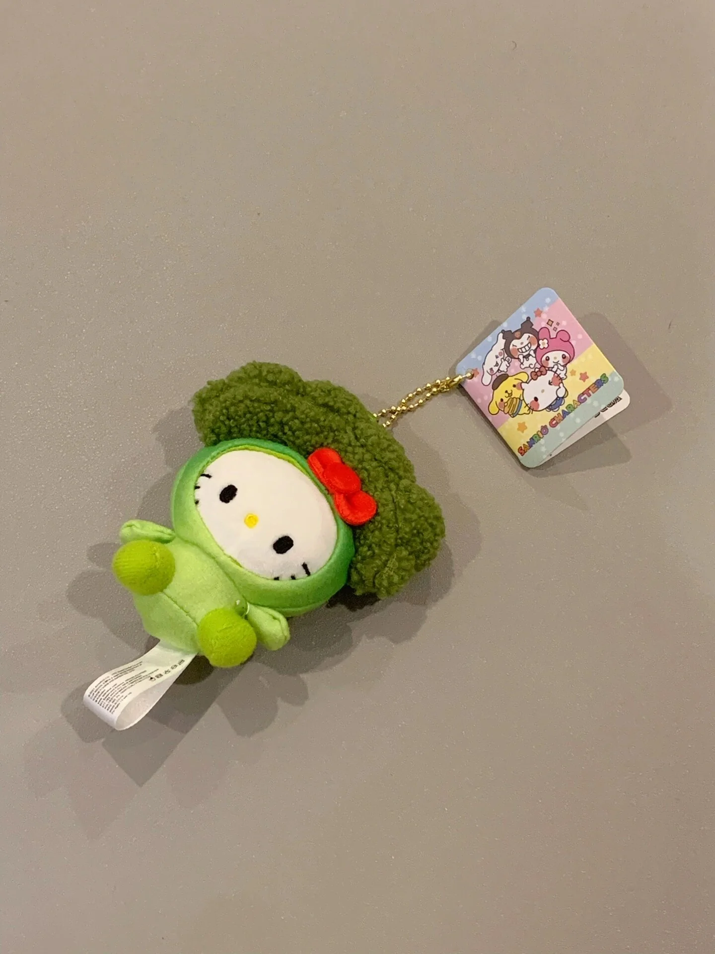 Hellokitty Tempura & Broccoli Plush Keychain Cute Pendant Doll Keyring Accessories Pendant Toy Girls Gift